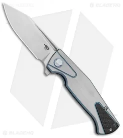 Bestech Knives Horus Folding Knife Gray/Blue Titanium/CF (3.5" SW) BT1901D