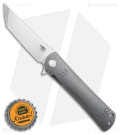 Bestech Knives Kendo Tanto Frame Lock Knife Flamed Titanium (3.75" Stonewash) -Knife Shop Bestech Knives Kendo Tanto FLK Flamed TI 3in SW BHQ 109454 td size
