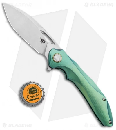 Bestech Knives Kombou ESKRA Folding Knife Green Ti (3.5" Stonewash) BT1813E 4 Bestech Knives Kombou ESKRA Folding Knife Green Ti (3.5" Stonewash) BT1813E - Image 4