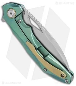 Bestech Knives Kombou ESKRA Folding Knife Green Ti (3.5" Stonewash) BT1813E 6 Bestech Knives Kombou ESKRA Folding Knife Green Ti (3.5" Stonewash) BT1813E -Knife Shop Bestech Knives Kombou ESKRA Green Ti SW BT1813E BHQ 93272 jr side