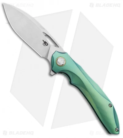 Bestech Knives Kombou ESKRA Folding Knife Green Ti (3.5" Stonewash) BT1813E 1 Bestech Knives Kombou ESKRA Folding Knife Green Ti (3.5" Stonewash) BT1813E