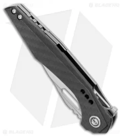 Bestech Knives Malware Left-Hand Flipper Knife Carbon Fiber (3.88" Stonewash) -Knife Shop Bestech Knives Malware Left Hand CF SW BT1902C L BHQ 99359 jr spine