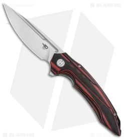 Bestech Knives Ornetta Liner Lock Knife Black/Red G-10 (3.5" Satin/SW) BL02B