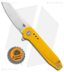 Bestech Knives Syntax Liner Lock Knife Yellow G-10 (2.8" Satin/SW 14C28N) BG40B -Knife Shop Bestech Knives Syntax LL yellow Satin BHQ 140885 jr bottlecap