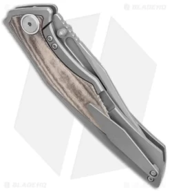 Bestech Knives Togatta Frame Lock Green Micarta Ti (3.75" Bead Blast M390) -Knife Shop Bestech Knives Togatta FL Green Micarta Gray BHQ 140896 jr side