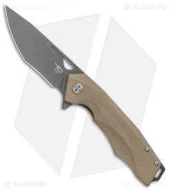 Bestech Knives Toucan Liner Lock Knife Tan G-10 (3.5" Gray) BG14C-2