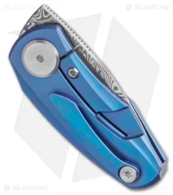 Bestech Knives Tulip Frame Lock Flipper Knife Blue Ti (1.34" Damascus) BT1913G 6 Bestech Knives Tulip Frame Lock Flipper Knife Blue Ti (1.34" Damascus) BT1913G -Knife Shop Bestech Knives Tulip Frame Lock Flipper Knife Blue Ti 1.34 Damascus BT1913G BHQ 112328 LS Side
