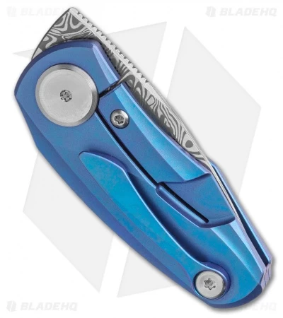 Bestech Knives Tulip Frame Lock Flipper Knife Blue Ti (1.34" Damascus) BT1913G 3 Bestech Knives Tulip Frame Lock Flipper Knife Blue Ti (1.34" Damascus) BT1913G - Image 3