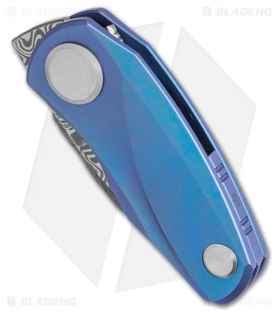 Bestech Knives Tulip Frame Lock Flipper Knife Blue Ti (1.34" Damascus) BT1913G 2 Bestech Knives Tulip Frame Lock Flipper Knife Blue Ti (1.34" Damascus) BT1913G - Image 2
