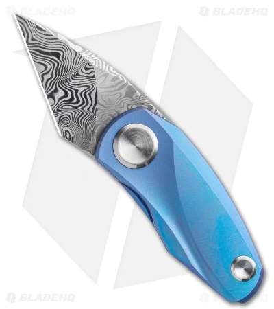 Bestech Knives Tulip Frame Lock Flipper Knife Blue Ti (1.34" Damascus) BT1913G 1 Bestech Knives Tulip Frame Lock Flipper Knife Blue Ti (1.34" Damascus) BT1913G
