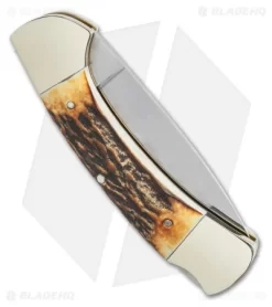 Boker Stag Hunter Lockback Pocket Knife (3.4" Polished) 114000 7 Boker Stag Hunter Lockback Pocket Knife (3.4" Polished) 114000 -Knife Shop Boker 3000 Stag II Lock Back Pocket Knife 3.375 Polished 114000 BHQ 40114 LS Side