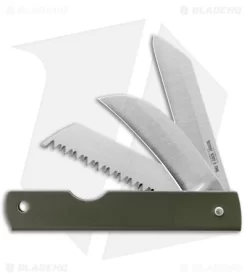 Boker History Knife & Tool Japanese Army Pen Knife Saw + Hawkbill (2.4" Satin)