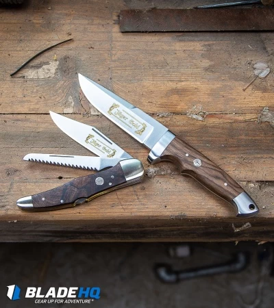 Boker Jager Gold Vollintegral Fixed Blade Knife Walnut Wood (4.6" Satin) 121589 5 Boker Jager Gold Vollintegral Fixed Blade Knife Walnut Wood (4.6" Satin) 121589 - Image 5