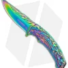 Boker Magnum Liner Lock Knife Rainbow Flaming Skull (3.74" Spectrum) 01MB734