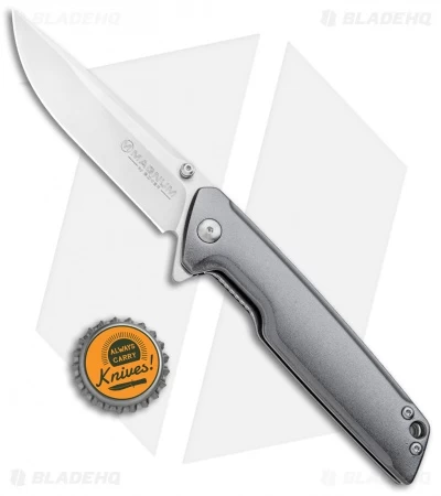 Boker Magnum Straight Brother Frame Lock Knife Aluminum (3.5" Satin) 4 Boker Magnum Straight Brother Frame Lock Knife Aluminum (3.5" Satin) - Image 4