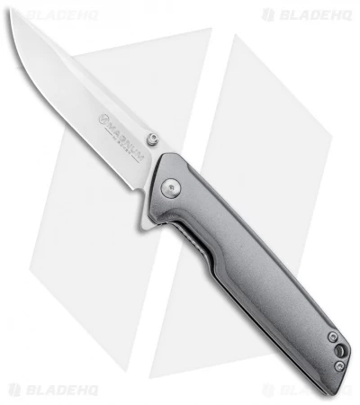 Boker Magnum Straight Brother Frame Lock Knife Aluminum (3.5" Satin) 1 Boker Magnum Straight Brother Frame Lock Knife Aluminum (3.5" Satin)