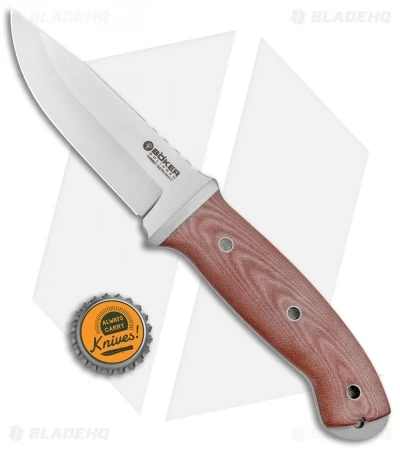 Boker T3 Fixed Blade Knife Brown Micarta (4.25" Satin) 4 Boker T3 Fixed Blade Knife Brown Micarta (4.25" Satin) - Image 4