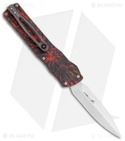 Brian Tighe Custom Small Twist Tighe Dagger OTF Red Fat CF (2.75" Satin)