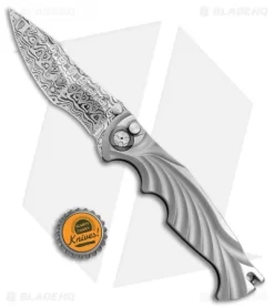 Brian Tighe Custom Tighe Breaker Recurve Automatic Knife BB Ti (4" Damasteel) -Knife Shop Brian Tighe Custom Tighe Breaker Recurve BB Ti Damasteel BHQ 77985 jr bottlecap