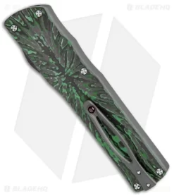 Brian Tighe Custom Twist Tighe Clip Point OTF Green Fat CF (3.75" Satin) 8 Brian Tighe Custom Twist Tighe Clip Point OTF Green Fat CF (3.75" Satin) -Knife Shop Brian Tighe Custom Twist Tighe CP Green Fat Carbon Hand Satin BHQ 115785 jr side