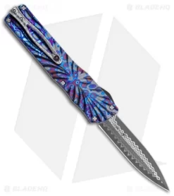 Brian Tighe Custom Twist Tighe Dagger OTF Black/Timascus (3.75" Damacore) 2