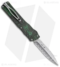 Brian Tighe Custom Twist Tighe Dagger OTF Green Fat CF (3.75" Damasteel)