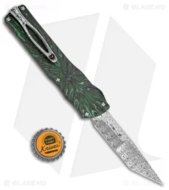 Brian Tighe Custom Twist Tighe Tanto OTF Green Fat CF (3.75" Damasteel) -Knife Shop Brian Tighe Custom Twist Tighe Tanto Green Fat Carbon Damasteel BHQ 115798 jr bottlecap