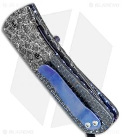 Burr Oak Knives C-MO Full Dress Knife Blue LSCF/Zombie Damascus (2.6" San Mai) 6 Burr Oak Knives C-MO Full Dress Knife Blue LSCF/Zombie Damascus (2.6" San Mai) -Knife Shop Burr Oak Knives C MO Full Dress Blue LSCF Zombie Damascus San Mai BHQ 77697 jr side