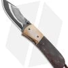 Burr Oak Knives Harpoon Mini Knife Snakeskin Micarta/Bronze (3" San Mai)