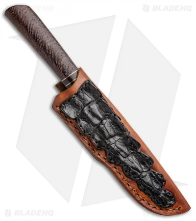 Burr Oak Knives Hunter Fixed Blade Knife Copper/Wenge (3.9" Damascus) 3 Burr Oak Knives Hunter Fixed Blade Knife Copper/Wenge (3.9" Damascus) - Image 3