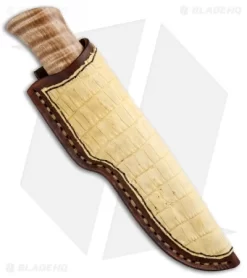 Burr Oak Knives Nessmuk Fixed Blade Wrought Iron/Curly Maple (4.6" Hamon) 6 Burr Oak Knives Nessmuk Fixed Blade Wrought Iron/Curly Maple (4.6" Hamon) -Knife Shop Burr Oak Knives Nessmuk Wrought Iron Curly Maple Hamon BHQ 87677 jr sheath