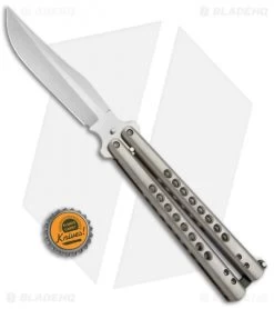 Chuck Gedraitis Knives Balisong #163 Titanium Butterfly Knife (4.25" Satin) 7 Chuck Gedraitis Knives Balisong #163 Titanium Butterfly Knife (4.25" Satin) -Knife Shop Chuck Gedraitis Balisong 163 Ti Butterfly BHQ 71715 jr bottlecap