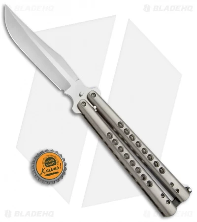 Chuck Gedraitis Knives Balisong #163 Titanium Butterfly Knife (4.25" Satin) 4 Chuck Gedraitis Knives Balisong #163 Titanium Butterfly Knife (4.25" Satin) - Image 4