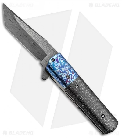 Chuck Gedraitis Small Yakuza Frame Lock Knife Silver LSCF/Timascus (3" Damascus) 1 Chuck Gedraitis Small Yakuza Frame Lock Knife Silver LSCF/Timascus (3" Damascus)