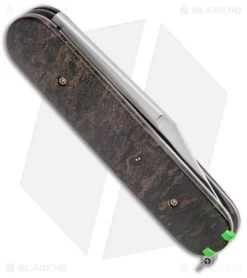 Chuck Gedraitis Swiss Army Switchblade Auto Knife Rag Micarta (3.25" Satin) 7 Chuck Gedraitis Swiss Army Switchblade Auto Knife Rag Micarta (3.25" Satin) -Knife Shop Chuck Gedraitis Swiss Army Switchblade Auto Rag Micarta Satin BHQ 147740 jr side