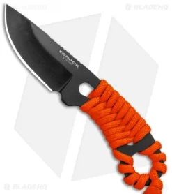 Condor Carlitos Neck Knife Fixed Blade Orange Paracord (2.5" Black)
