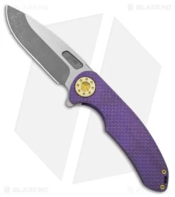 Curtiss Custom Knives F3 Large Frame Lock Knife SF Ti/Purple (3.87" Two Tone)