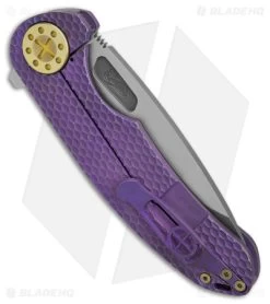 Curtiss Custom Knives F3 Large Frame Lock Knife SF Ti/Purple (3.87" Two Tone) -Knife Shop Curtiss Knives F3 FLK SF TI Purple 3in Two Tone BHQ 178951 td side