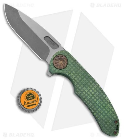 Curtiss Custom Knives F3 Large Frame Lock Knife SF Ti/Green (3.87" Two Tone) 4 Curtiss Custom Knives F3 Large Frame Lock Knife SF Ti/Green (3.87" Two Tone) - Image 4