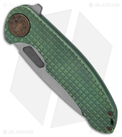 Curtiss Custom Knives F3 Large Frame Lock Knife SF Ti/Green (3.87" Two Tone) 2 Curtiss Custom Knives F3 Large Frame Lock Knife SF Ti/Green (3.87" Two Tone) - Image 2