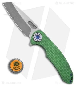 Curtiss Custom F3 Large Frame Lock Knife Green Titanium (3.75" 2-Tone Magnacut) -Knife Shop Curtiss Knives F3 FLK WF Ti Green 3in Two Tone BHQ 178937 td size