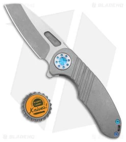 Curtiss Custom F3 Medium Frame Lock Knife Gray Ti/Blue (3.25" 2-Tone Magnacut) 7 Curtiss Custom F3 Medium Frame Lock Knife Gray Ti/Blue (3.25" 2-Tone Magnacut) -Knife Shop Curtiss Knives F3 Medium FL WF Ti Blue TT BHQ 178919 jr bottlecap