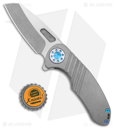 Curtiss Custom F3 Medium Frame Lock Knife Gray Ti/Blue (3.25" 2-Tone Magnacut) 4 Curtiss Custom F3 Medium Frame Lock Knife Gray Ti/Blue (3.25" 2-Tone Magnacut) - Image 4