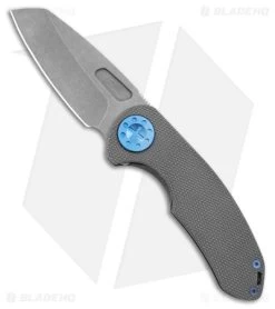 Curtiss Custom F3 Medium Frame Lock Knife Gray Ti/Blue (3.25" SW Magnacut)