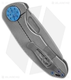 Curtiss Custom F3 Medium Frame Lock Knife Gray Ti/Blue (3.25" SW Magnacut) -Knife Shop Curtiss Knives F3 Medium FL WNF Ti Blue SW BHQ 178922 jr side