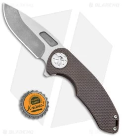 Curtiss Custom F3 Med Slim Frame Lock Knife Brown Titanium (3.15" TT MagnaCut) -Knife Shop Curtiss Knives F3 Medium Slim Brown SPM Milled Ti SW BHQ 172896 jr bottlecap