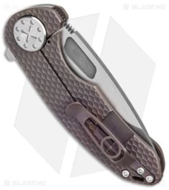 Curtiss Custom F3 Med Slim Frame Lock Knife Brown Titanium (3.15" TT MagnaCut) -Knife Shop Curtiss Knives F3 Medium Slim Brown SPM Milled Ti SW BHQ 172896 jr side