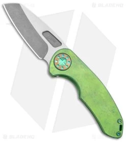 Curtiss Custom Knives F3 Medium Slim Frame Lock Knife Green SW Titanium (3" TT)