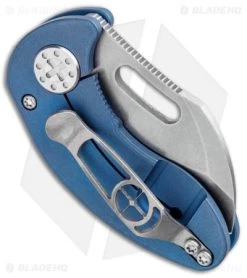 Curtiss Custom Knives Nano Frame Lock Folder Knife Blue Titanium (1.875" SW) -Knife Shop Curtiss Knives Nano FL Blue Ti SW BHQ 93079 jr side
