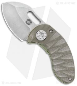 Curtiss Custom Nano Green Frame Lock Folder Knife Ti W/ OD Green G-10 (1.88" SW)